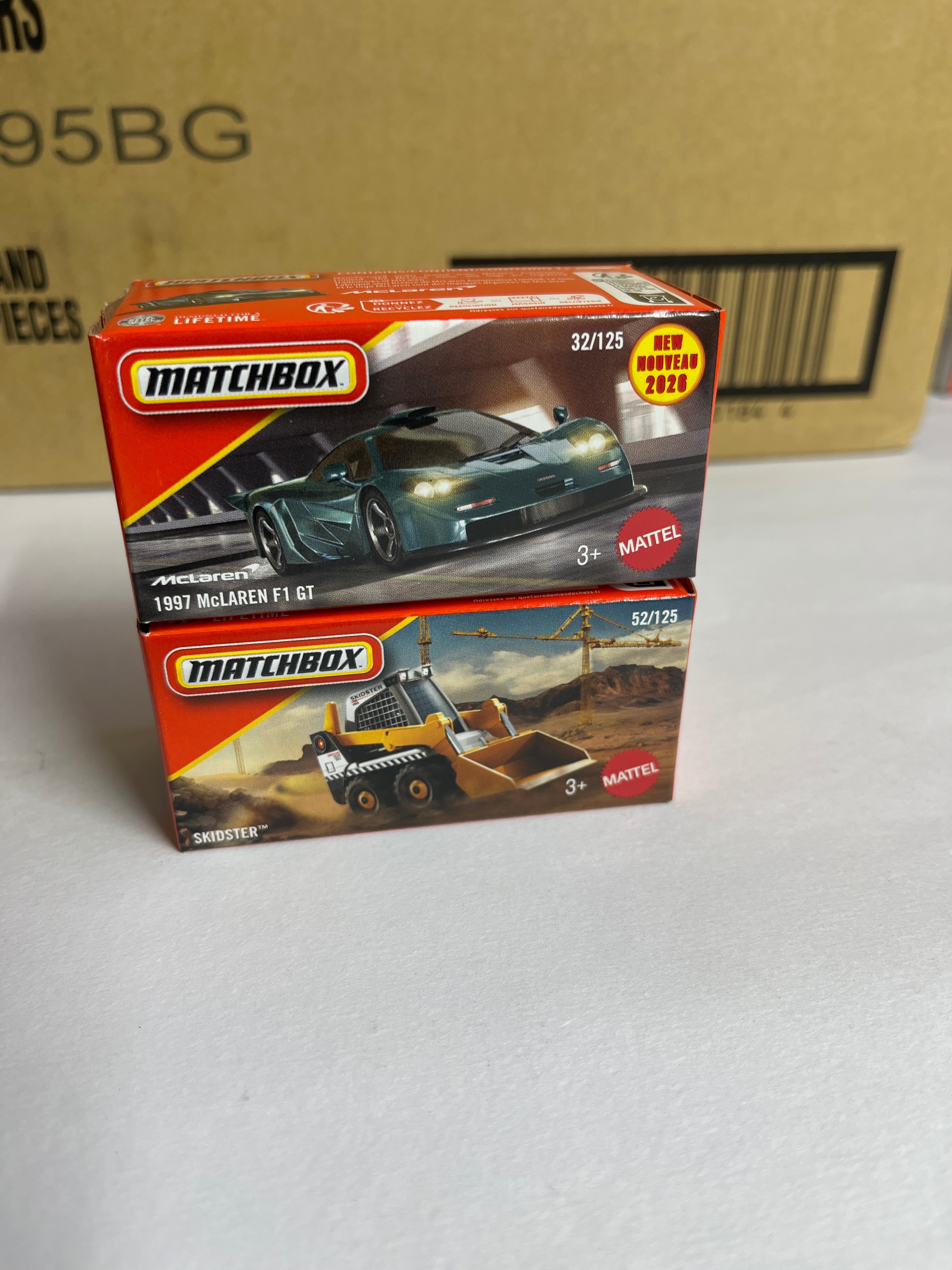 1997 McLaren f1 GT (32/125) and skidster (52/125) - matchbox