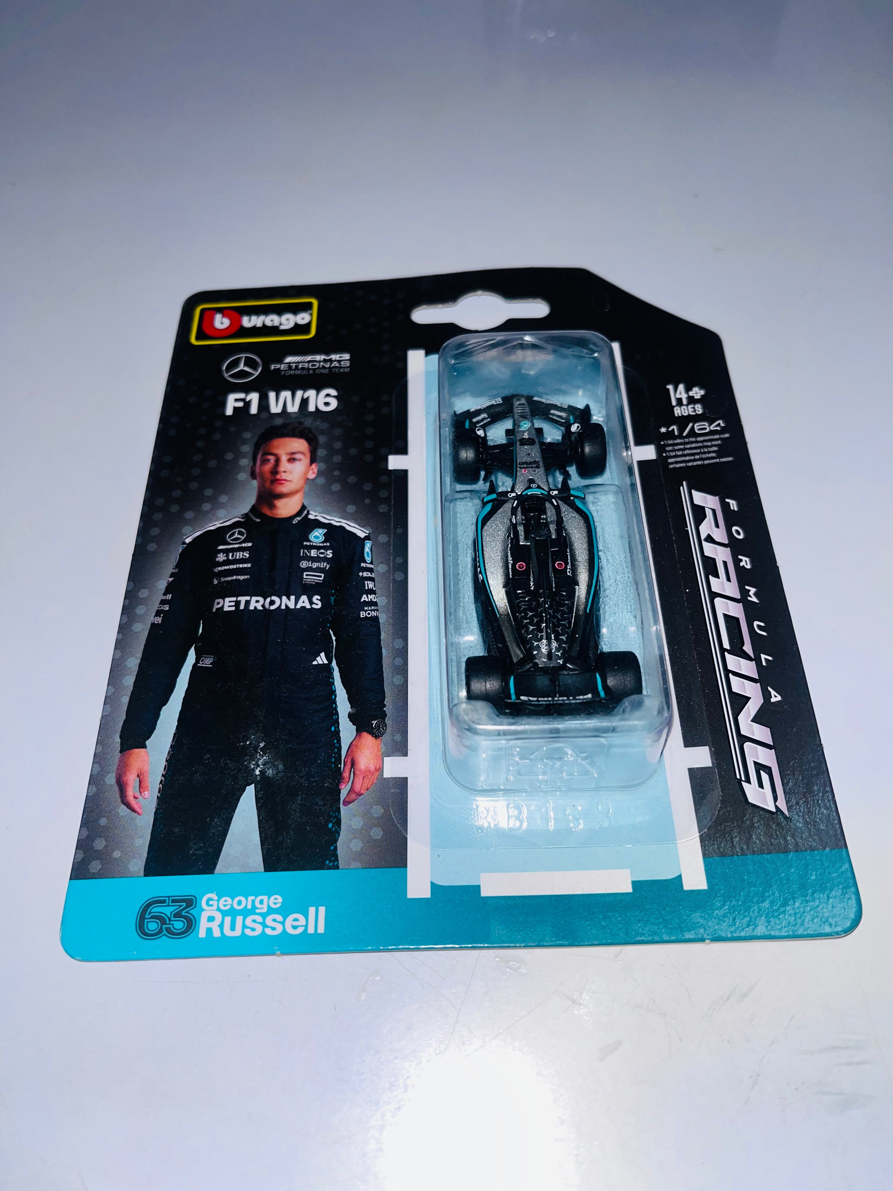 Bburago Mercedes-AMG F1 W16 No 63 George Russell 1:64 Scale (Blister Pack)