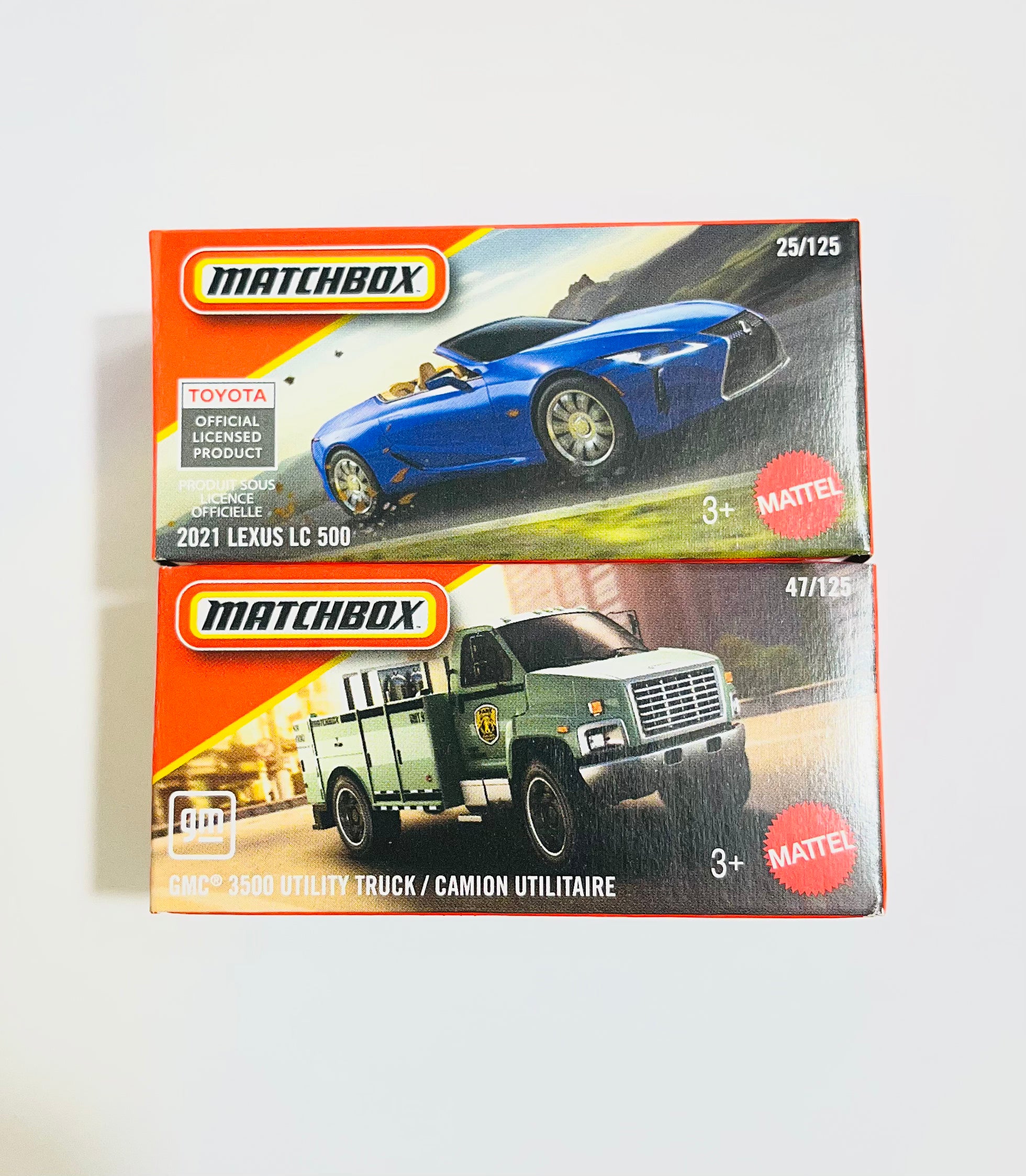 2021 Lexus LC 500 and GMC 3500 Utility Truck (Matchbox) 25&47/125