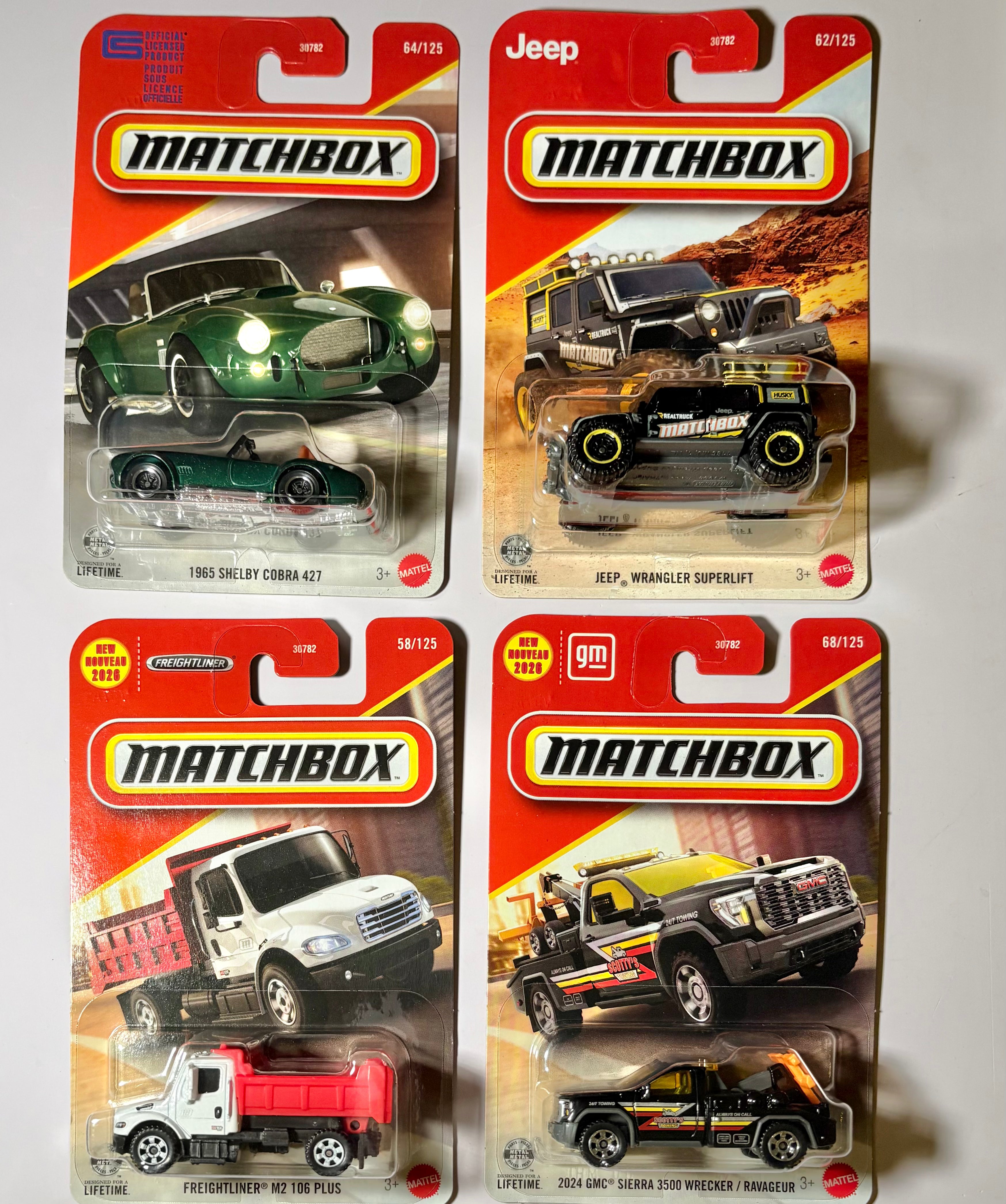 1965 Shelby Cobra 427,Jeep® Wrangler Superlift,Freightliner® M2 106 Plus &2024 GMC® Sierra 3500 Wrecker