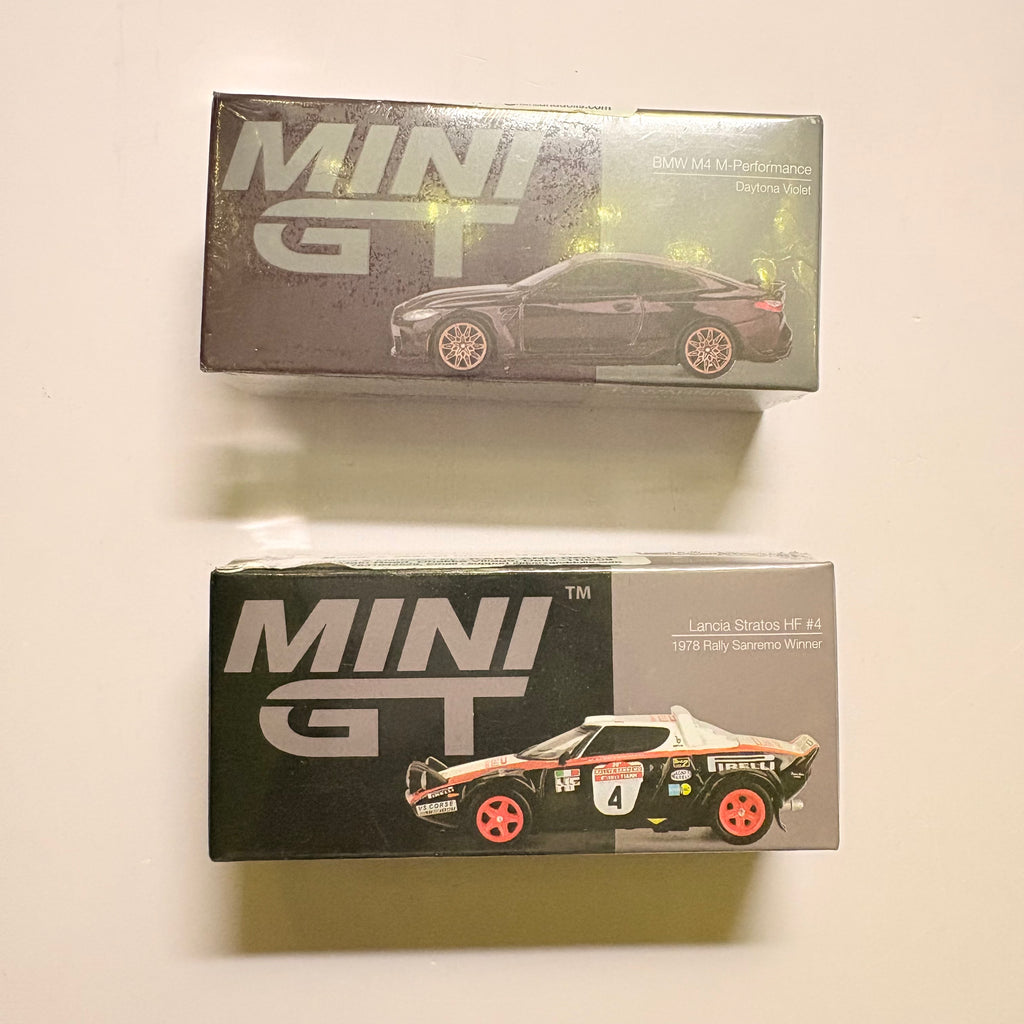 [MRP Combo-BOX] BMW M4 M-Performance Daytona Violet #1112 & Lancia Stratos HF #4 1978 Rally Sanremo Winner #1084