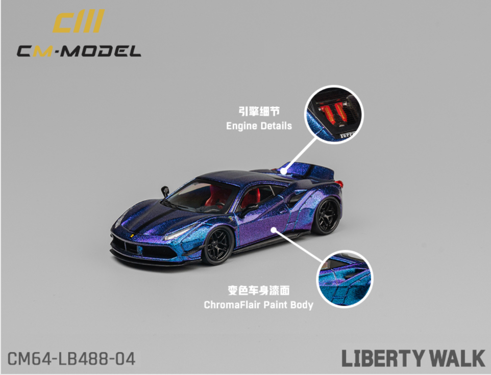 Ferrari 488 LBWK Liberty Walk Widebody (Magic Purple Holographic)
