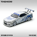 Nissan Skyline GT-R R34 "Drifting flame" Nightingale White/ Blue-999 Units worldwide