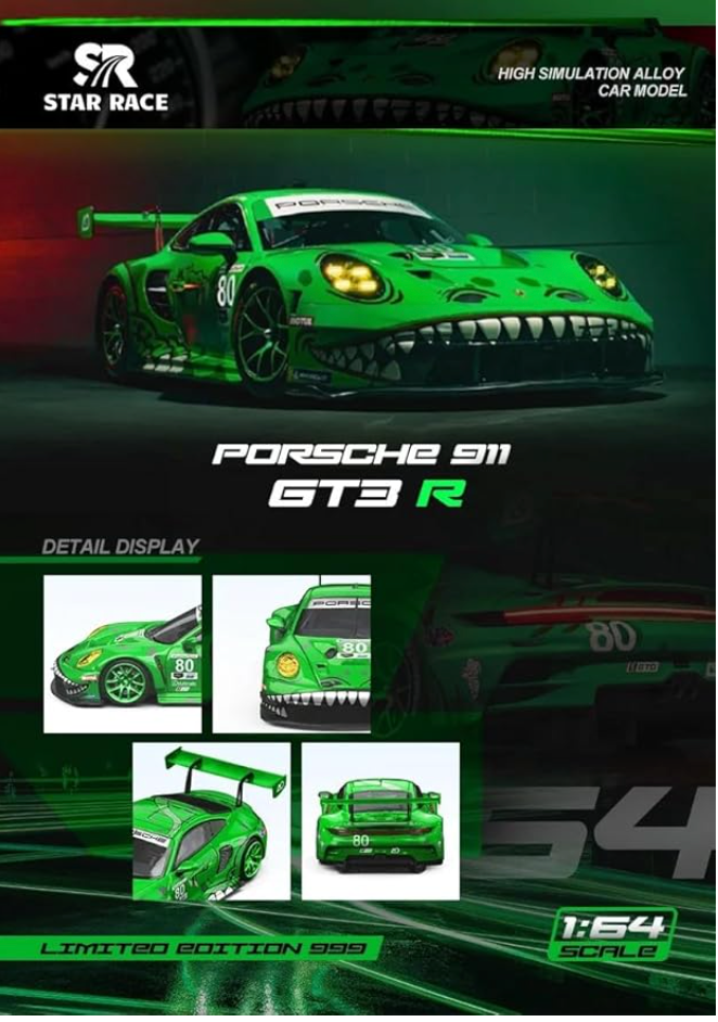 Porsche 911 GT3 #80 Green Tyrannosaurus (Rexy) limited to 999 units