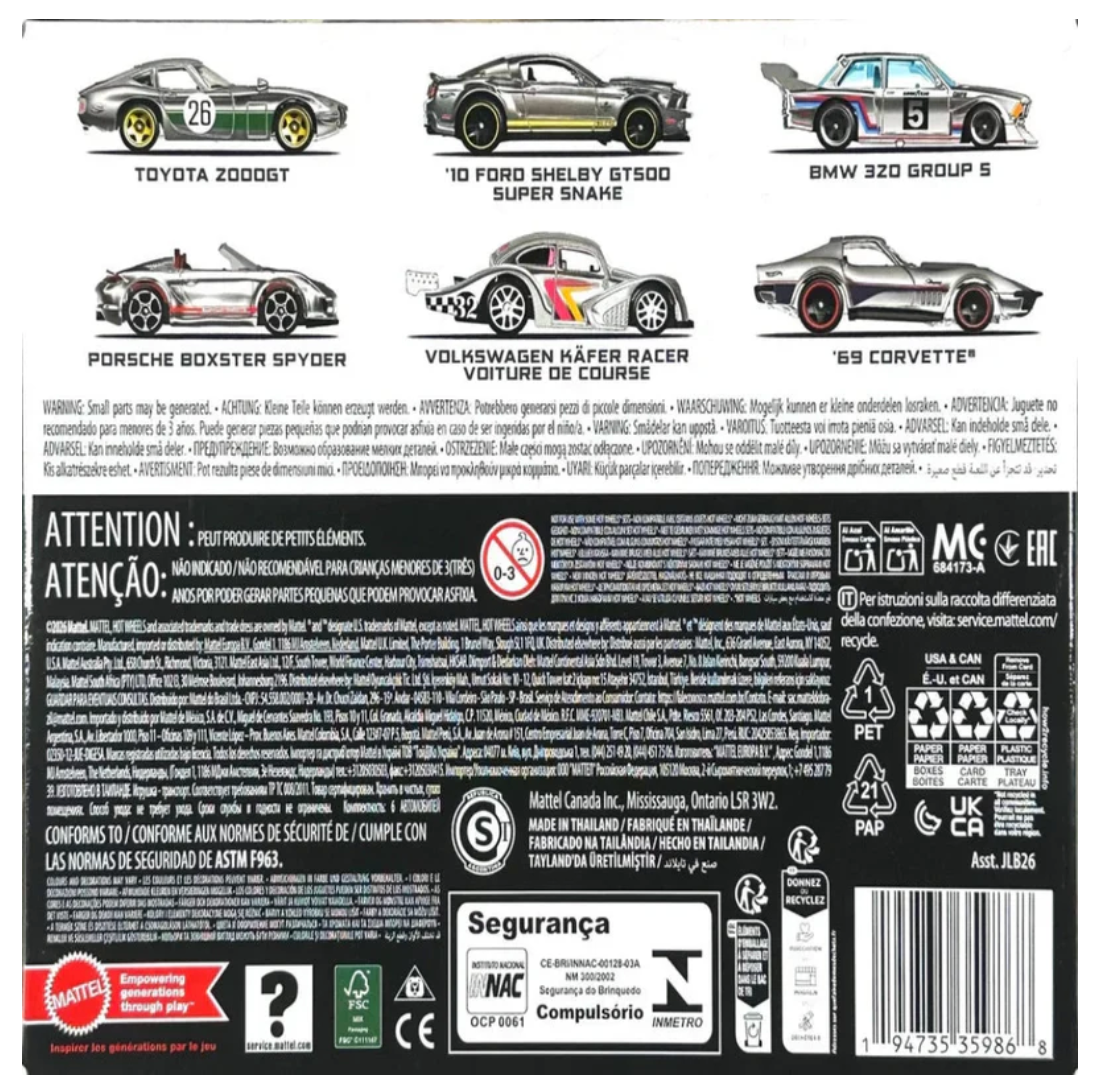 Hot Wheels Silver Series ZAMAC Themed Multipack (6-Pack)