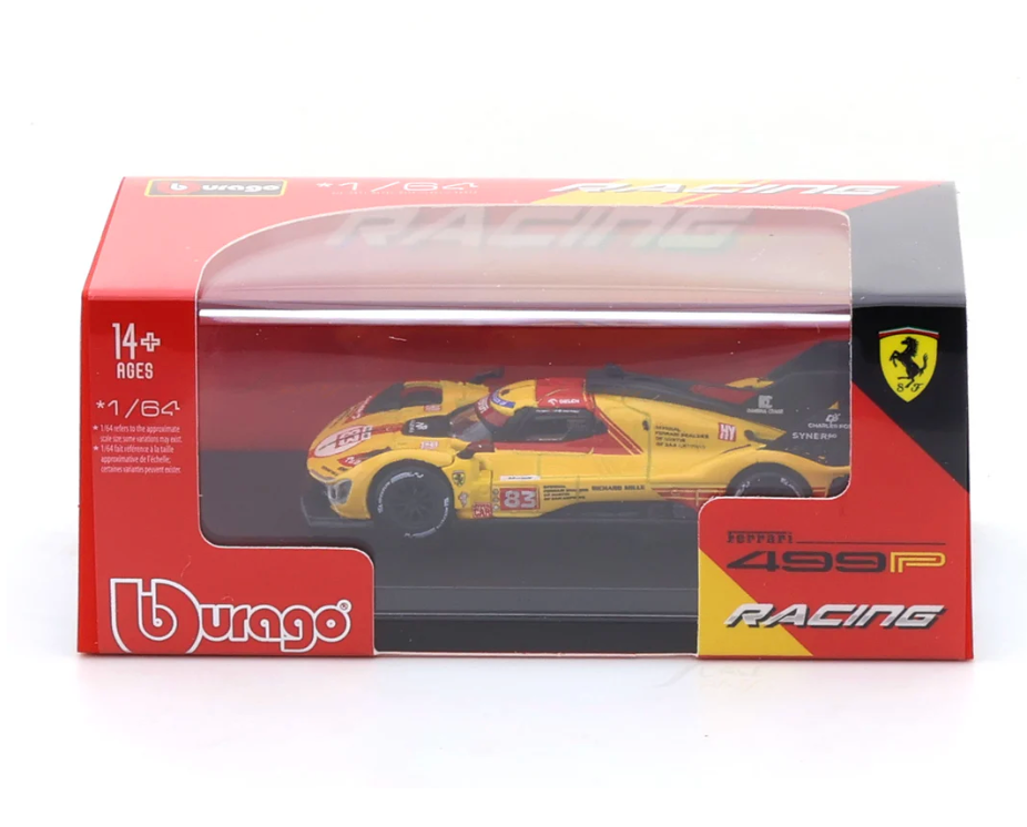 Bburago Ferrari 499P #83 (Yellow Livery) - 1:64 Scale Racing Series