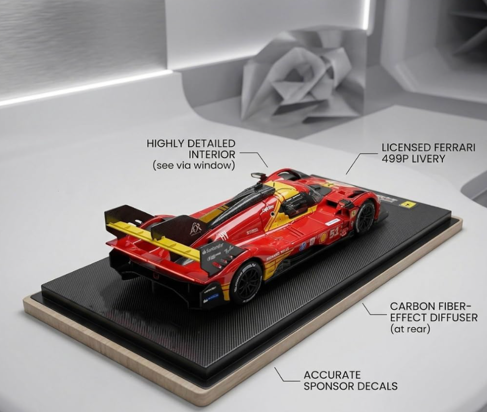 Bburago Ferrari 499P #51 (Rosso Corsa Livery) - 1:64 Scale Racing Series