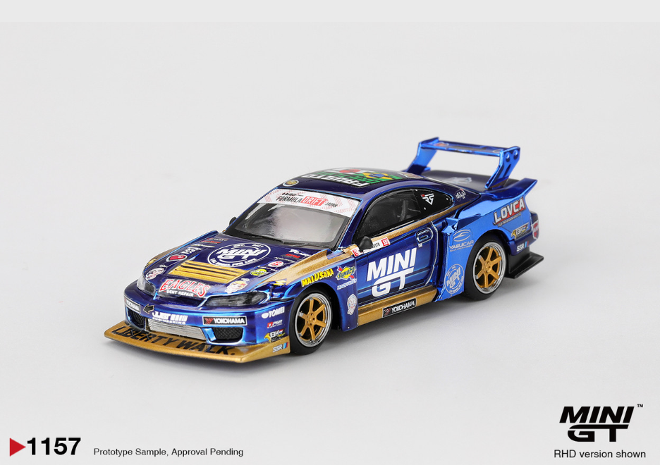 Nissan LB-Super Silhouette S15 SILVIA #555 Team MINI GT Liberty Walk 2025 Formula Drift #1157 (Box Version)