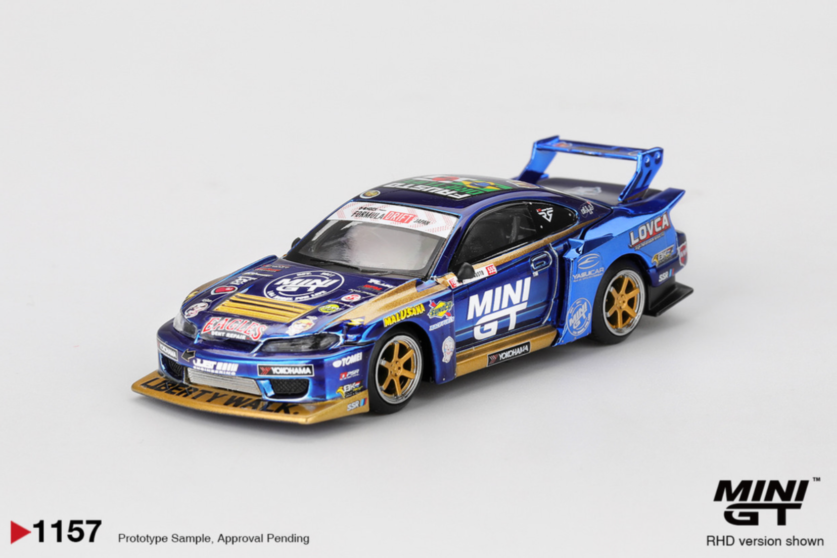 Nissan LB-Super Silhouette S15 SILVIA #555 Team MINI GT Liberty Walk 2025 Formula Drift #1157 (Box Version)