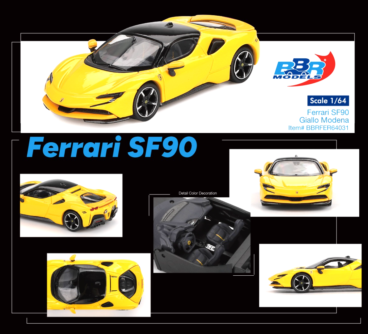 FERRARI SF90 GIALLO MODENA (BBR models)