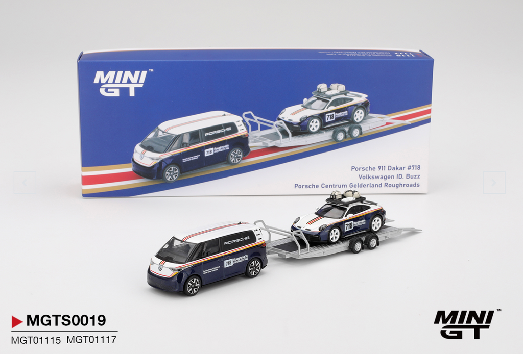 (Pre-Order) Porsche 911 Dakar #718 / Volkswagen ID. Buzz Porsche Centrum Gelderland Roughroads Set #S0019