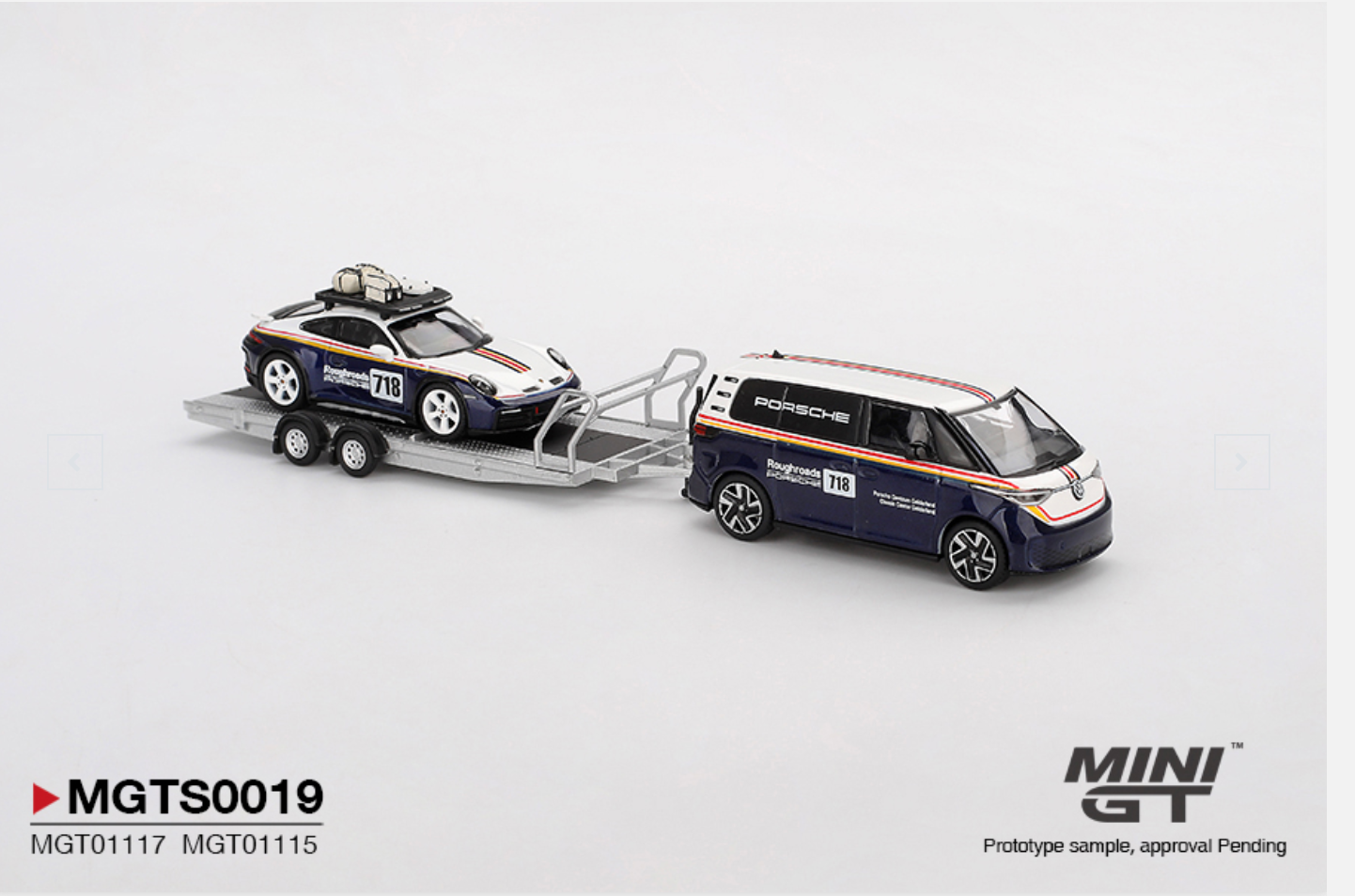 (Pre-Order) Porsche 911 Dakar #718 / Volkswagen ID. Buzz Porsche Centrum Gelderland Roughroads Set #S0019