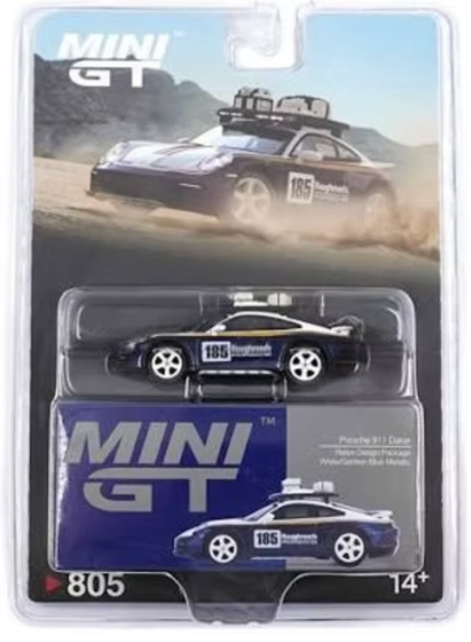 Porsche 911 Dakar Rallye Design Package White/Gentian Blue Metallic (Blister Pack) #805