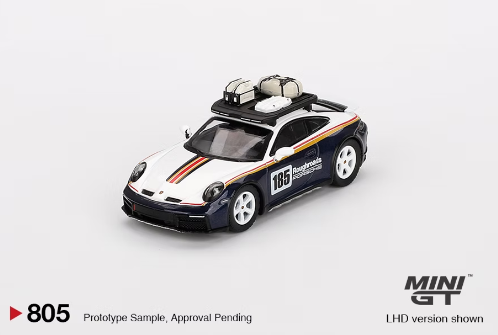 Porsche 911 Dakar Rallye Design Package White/Gentian Blue Metallic (Blister Pack) #805