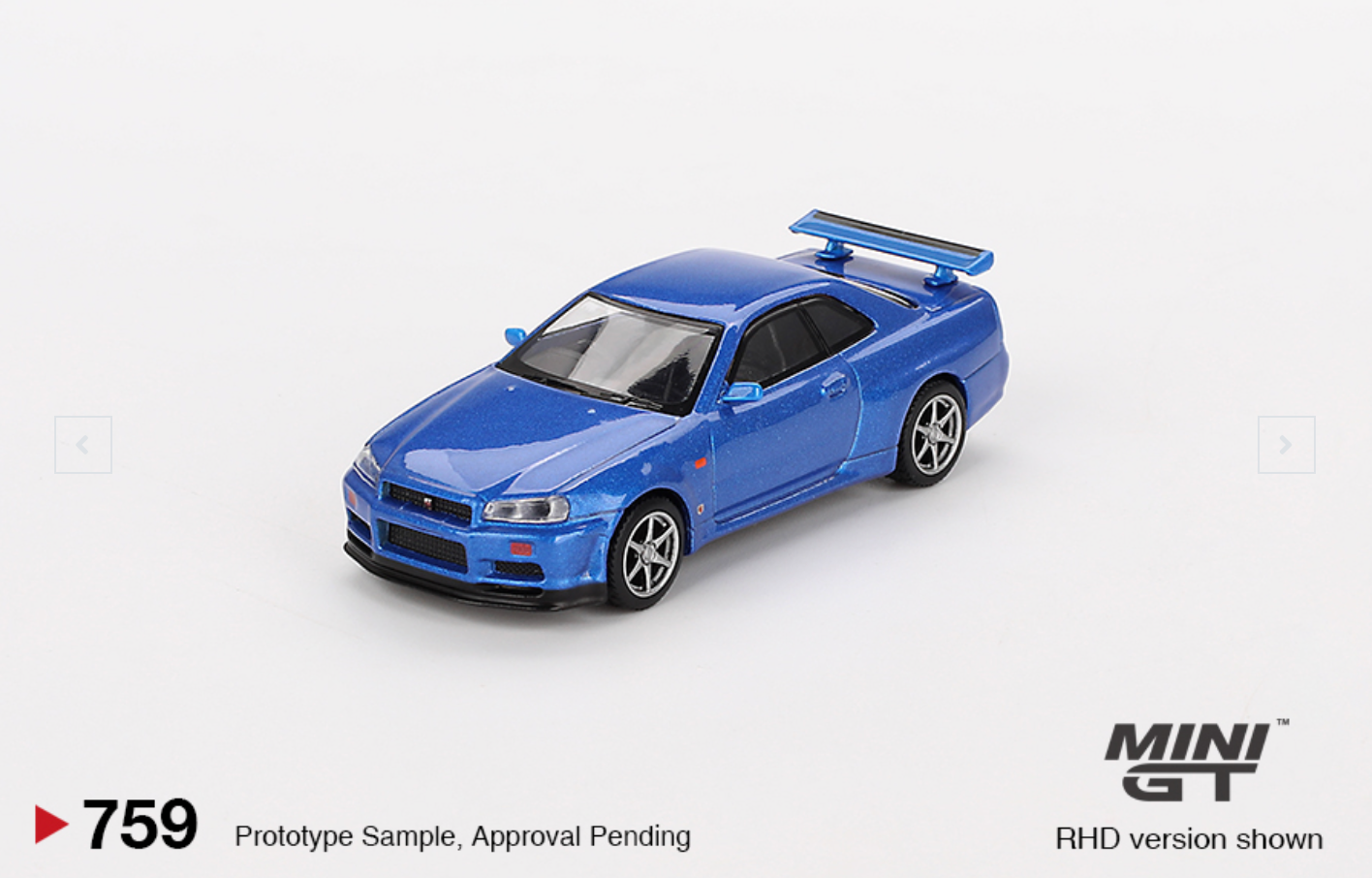 (Pre-Order) Nissan Skyline GT-R (R34) V-Spec Bayside Blue #759 [Blister Version]