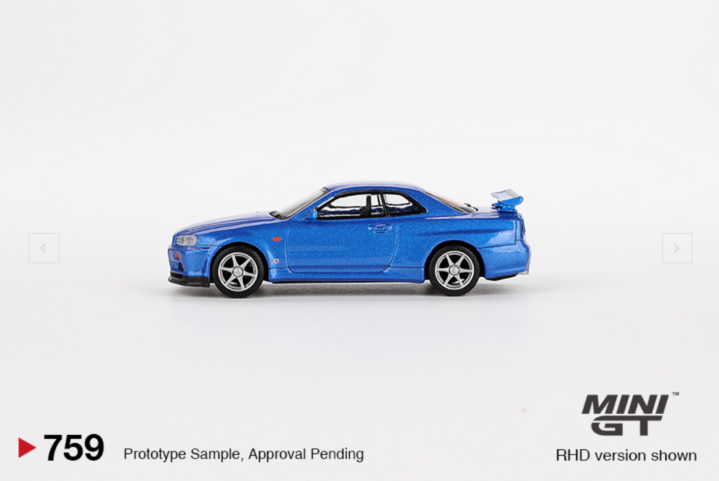(Pre-Order) Nissan Skyline GT-R (R34) V-Spec Bayside Blue #759 [Blister Version]
