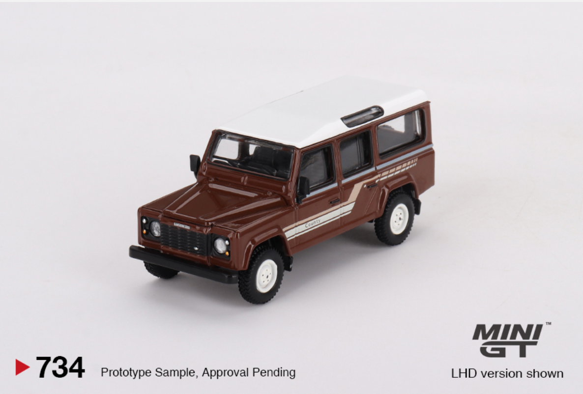 (Pre-order) Land Rover Defender 110 1985 County Station Wagon Russet Brown #734 [Blister version]