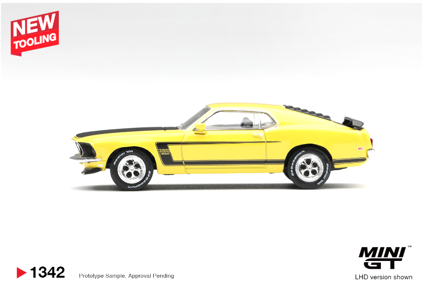 (Pre-Order) Ford Mustang Boss 302 1969 Bright Yellow #1342 [BOX]
