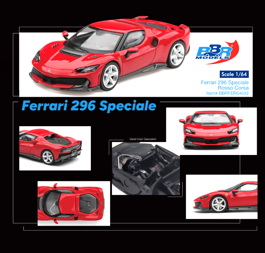 (Pre-Order) Ferrari 296 Speciale – Rosso Corsa - BBR Models