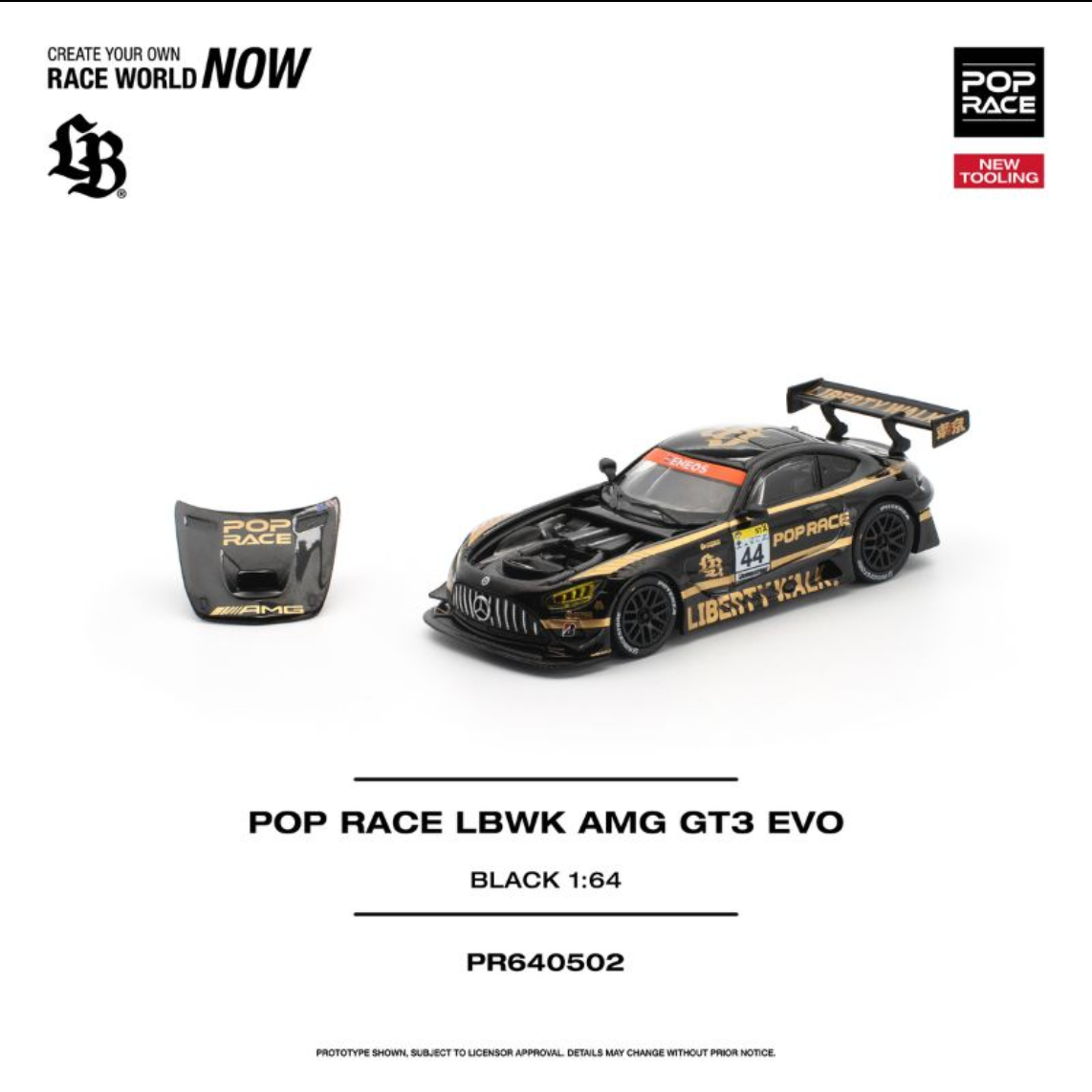 (Pre-Order) Pop Race LBWK AMG GT3 EVO Black - PR640502