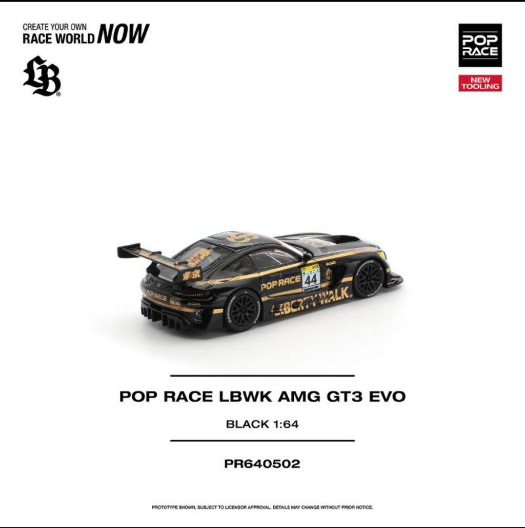 (Pre-Order) Pop Race LBWK AMG GT3 EVO Black - PR640502