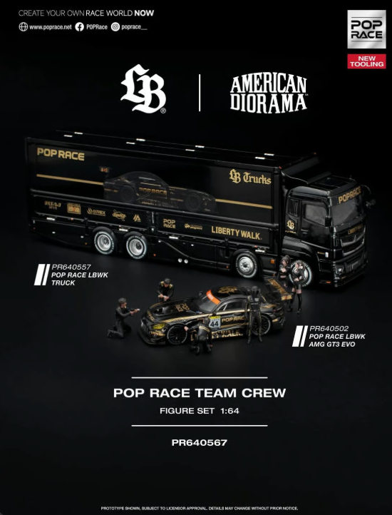 (Pre-Order)LBWK Truck + AMG GT3 LBWK + POP Crew Figurines (Pop Race Combo)