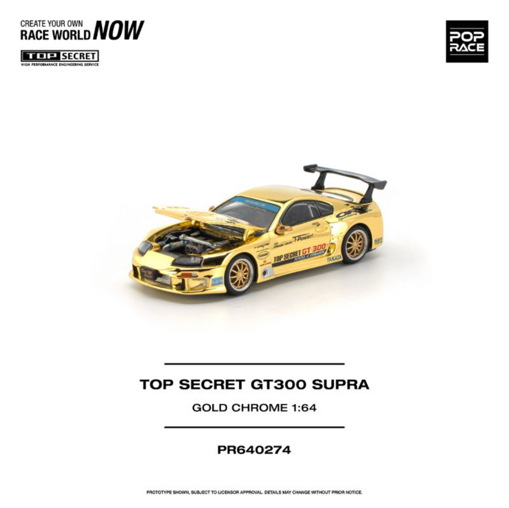 (Pre-Order) Pop Race Top Secret GT300 Supra Gold Chrome