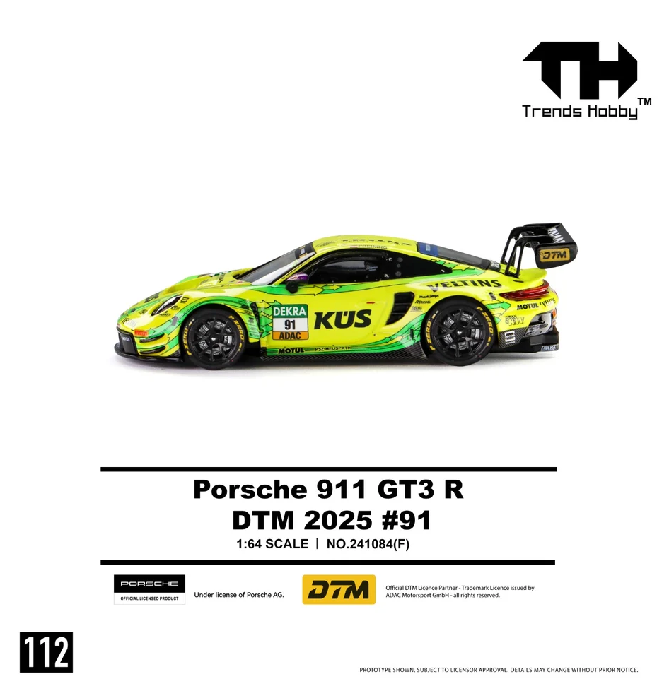 (Pre-Order) Porsche 911 GT3R DTM 2025 #91 KUS Racing Lime Green