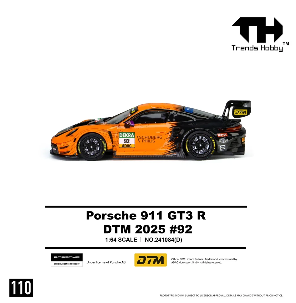 (Pre-Order)Porsche 911 GT3R DTM 2025 #92 Black/Orange