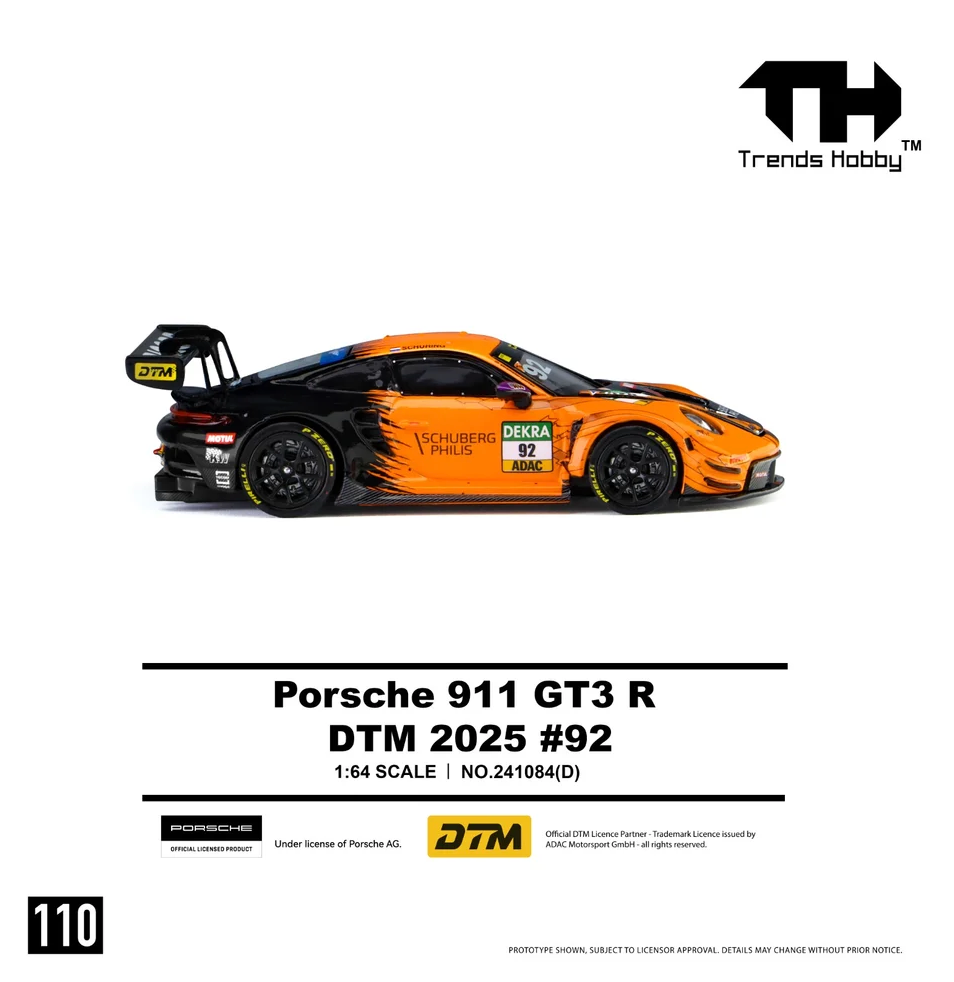 (Pre-Order)Porsche 911 GT3R DTM 2025 #92 Black/Orange