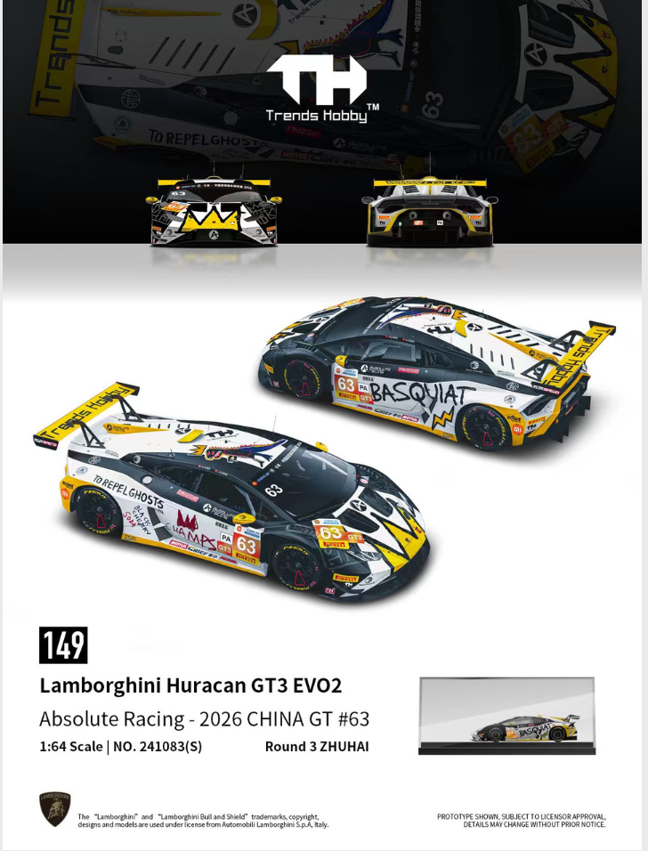 (Pre-Order)Lamborghini Huracan GT3 Evo 2 Absolute Racing China GT #63 [Acrylic case package]