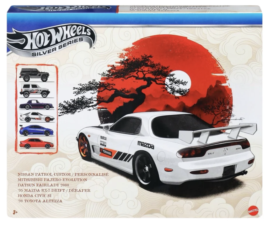 JDM Classics Japan- Hot Wheels Silver Series Set of 6