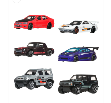JDM Classics Japan- Hot Wheels Silver Series Set of 6