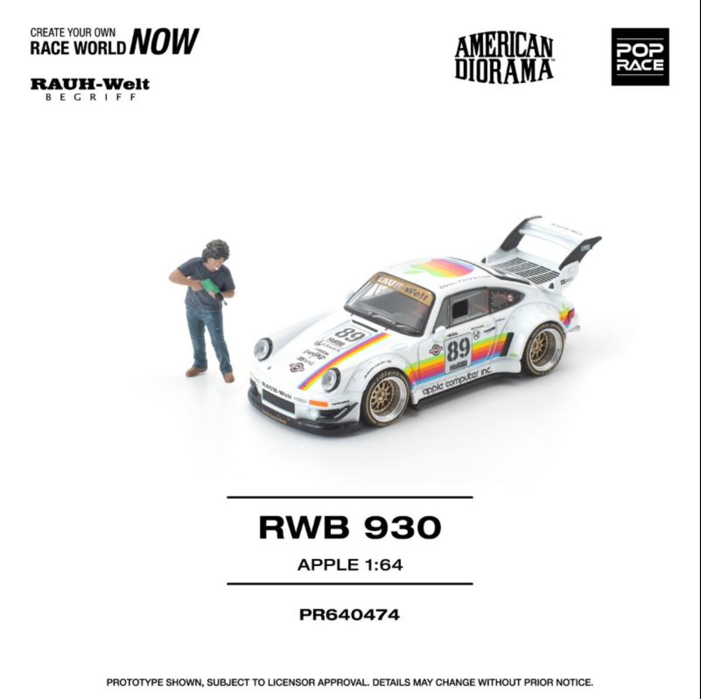 (Pre-Order) Pop Race RWB 930 Apple with Figure -PR640474-Pop Race