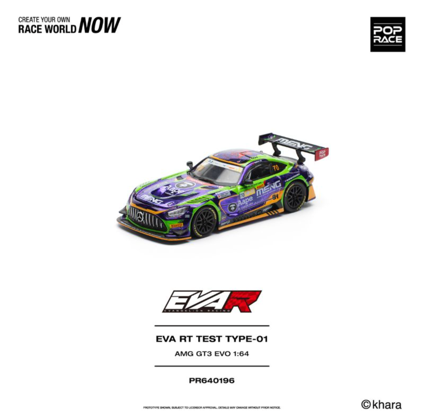 (Pre-Order) Pop Race EVA RT Test Type-01 AMG GT3 Evo Macau GP 2023 - PR640196