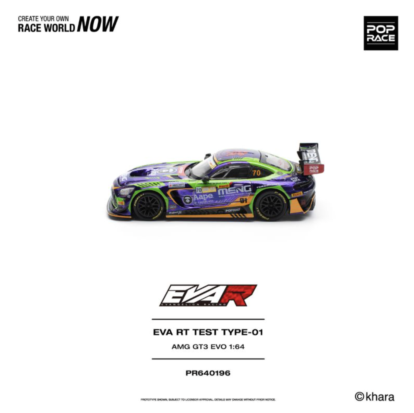 (Pre-Order) Pop Race EVA RT Test Type-01 AMG GT3 Evo Macau GP 2023 - PR640196