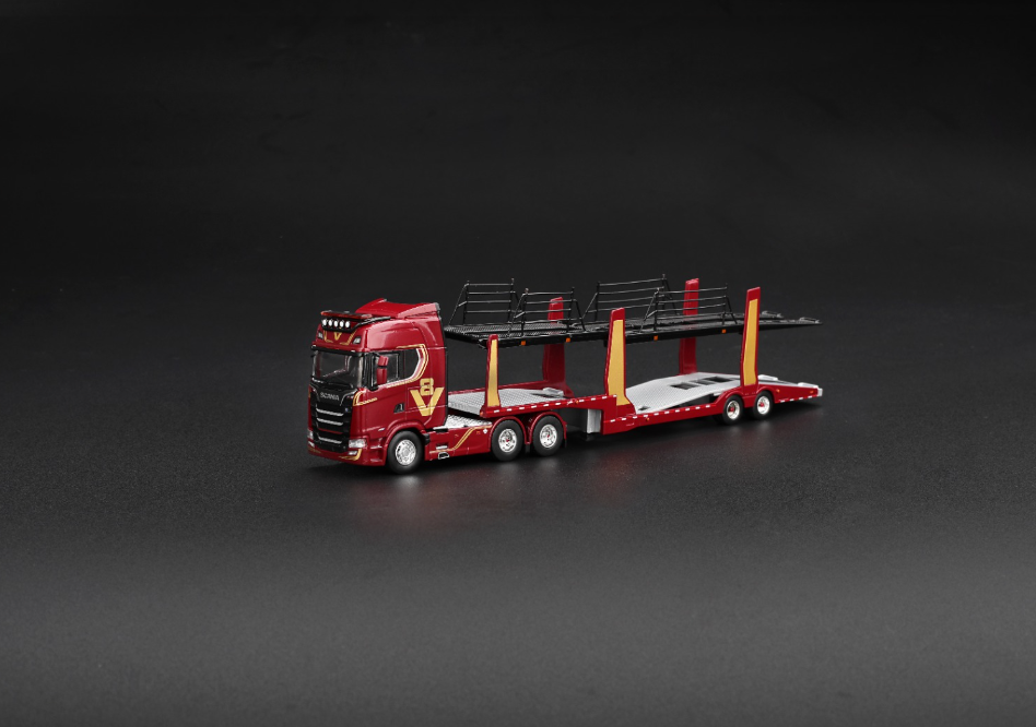 (Pre-Order) Scania 770S A6x4NA Car Transporter V8 50th Anniversary (Red) #1350