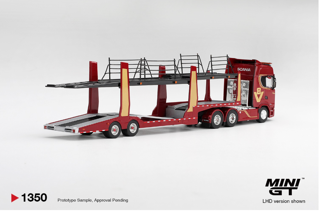 (Pre-Order) Scania 770S A6x4NA Car Transporter V8 50th Anniversary (Red) #1350