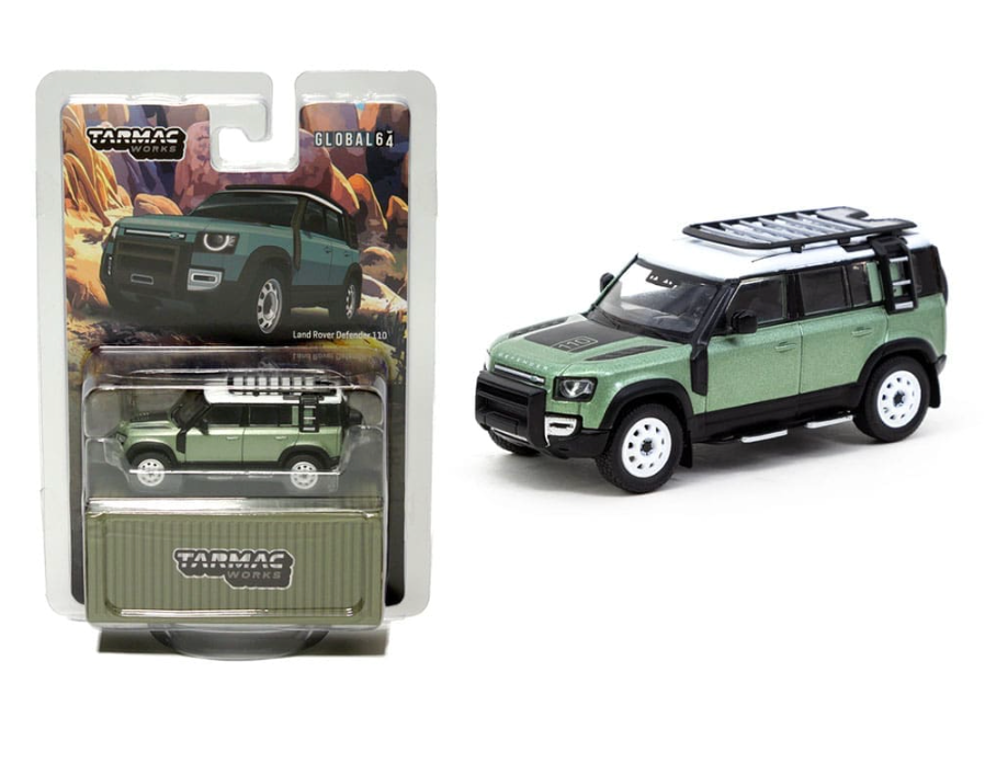 2021 Land Rover Defender 110 Green Metallic – Global64 -Tarmac Works 1:64