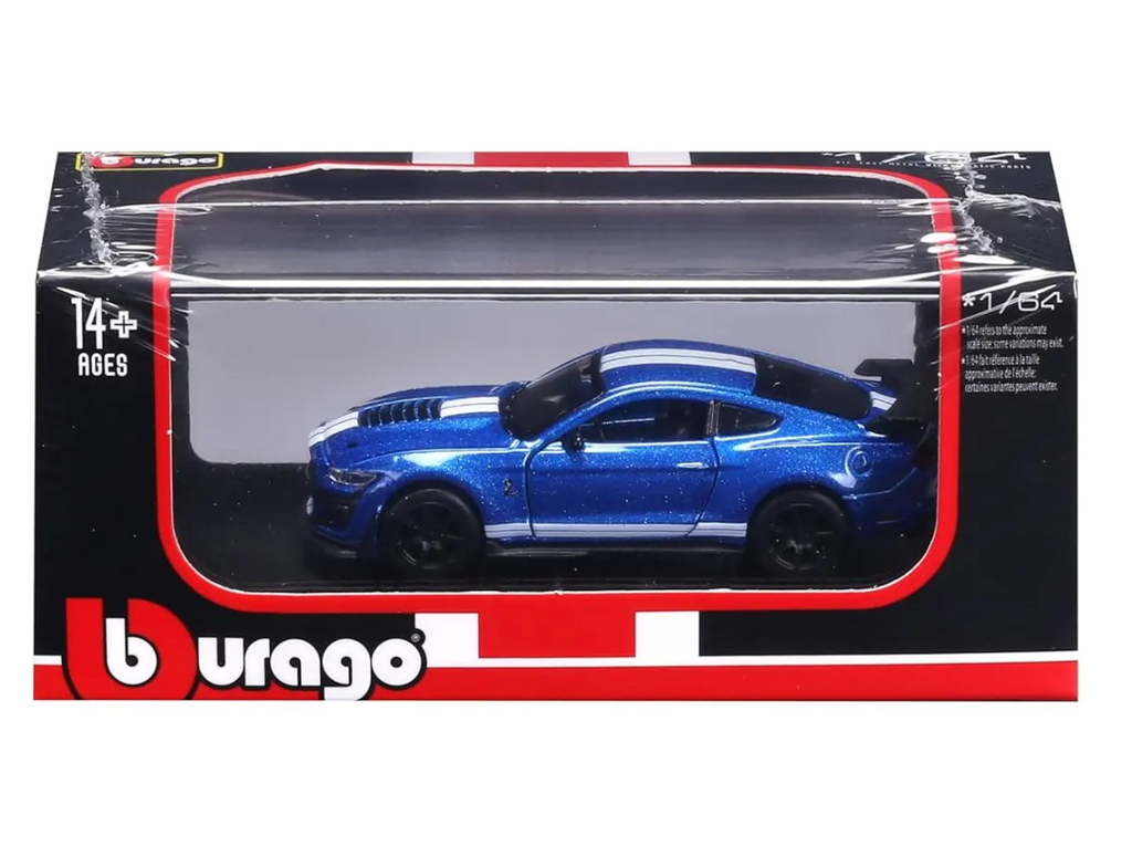 2020 Mustang Shelby GT500 – Blue – with Acrylic Case - Bburago 1:64