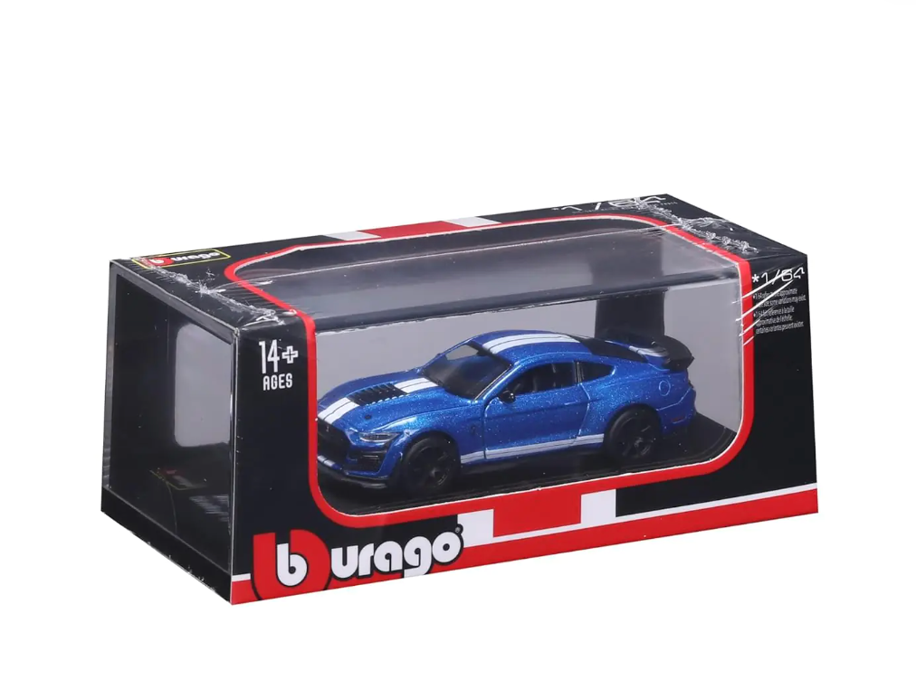 2020 Mustang Shelby GT500 – Blue – with Acrylic Case - Bburago 1:64